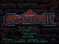 castlevania IV snes titlescreen Screenshot